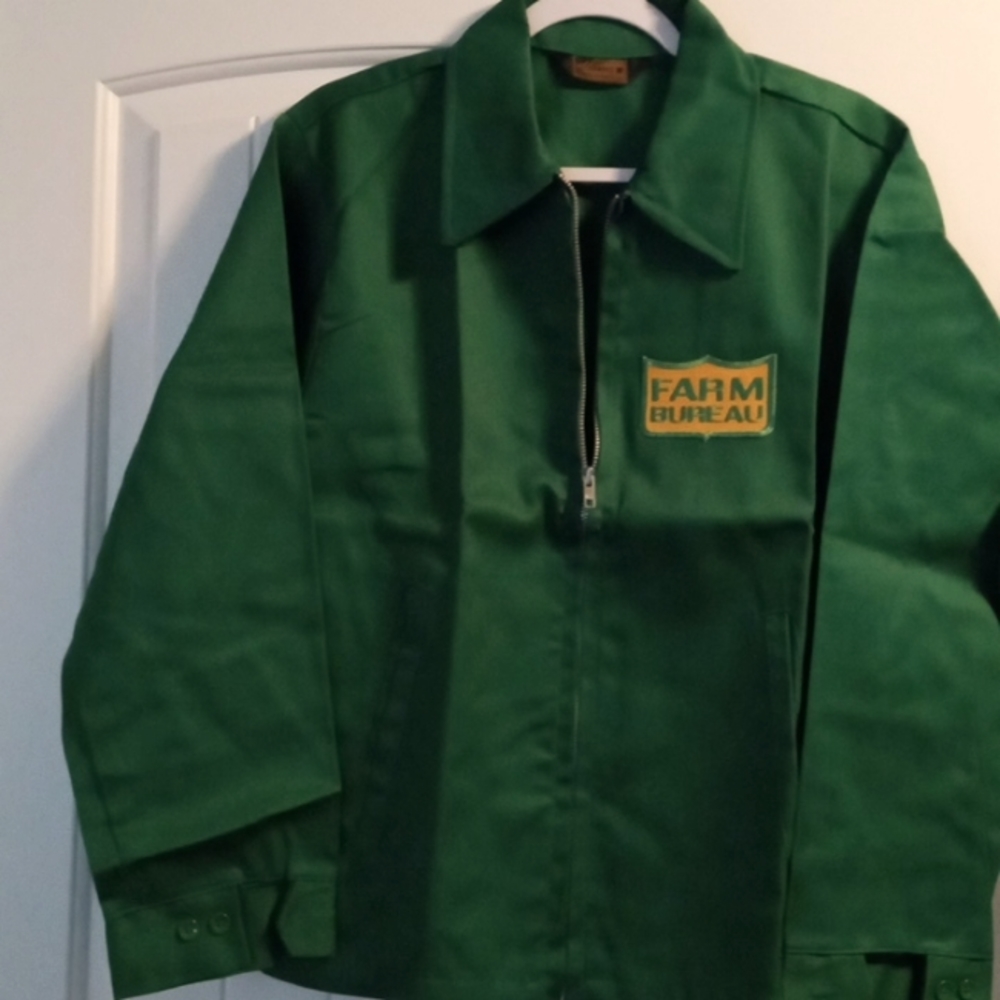 K brand farm bureau zip up green jacket